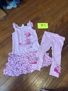 naartjie Pink Floral Ruffle  Set